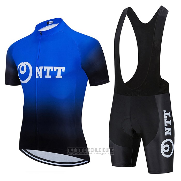 2020 Fahrradbekleidung NTT Pro Cycling Shwarz Blau Trikot Kurzarm und Tragerhose